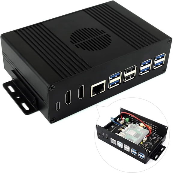 Multi-Functional All-in-One Mini-Computer Kit, Compatible with 5, Aluminum Alloy Case, Comes with PCIe to 4-ch USB 3.2 Gen1 Adapter