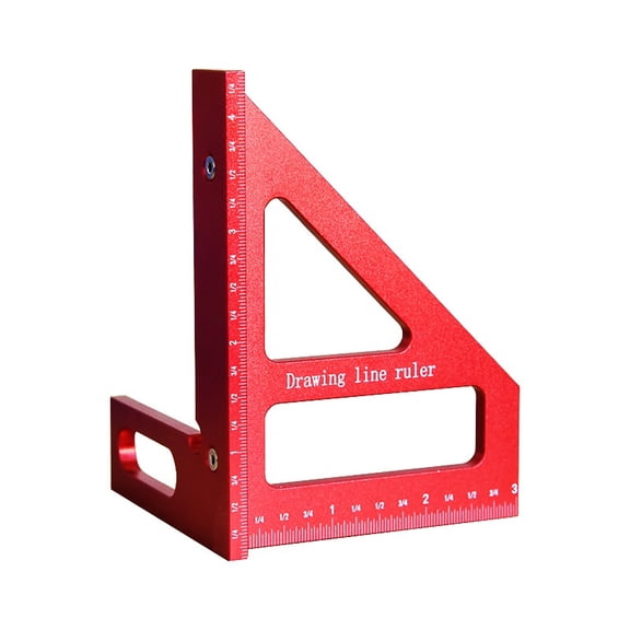 Multi-Functional Aluminum Alloy Triangular Ruler - Precision Right Angle and 45-Degree Measurement Tool for Drafting and Design
