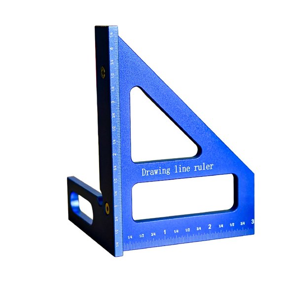 Multi-Functional Aluminum Alloy Triangular Ruler - Precision Right Angle and 45-Degree Measurement Tool for Drafting and Design