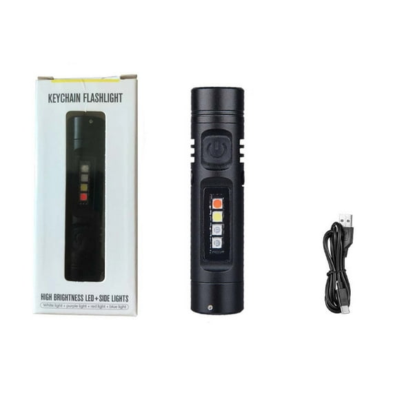 Multi-Functional Aluminum Mini Flashlight - COB Side Work Light Magnetic USB Rechargeable IPX6 Waterproof 7 Modes Tactical Pocket Torch for Outdoor Home Emergency