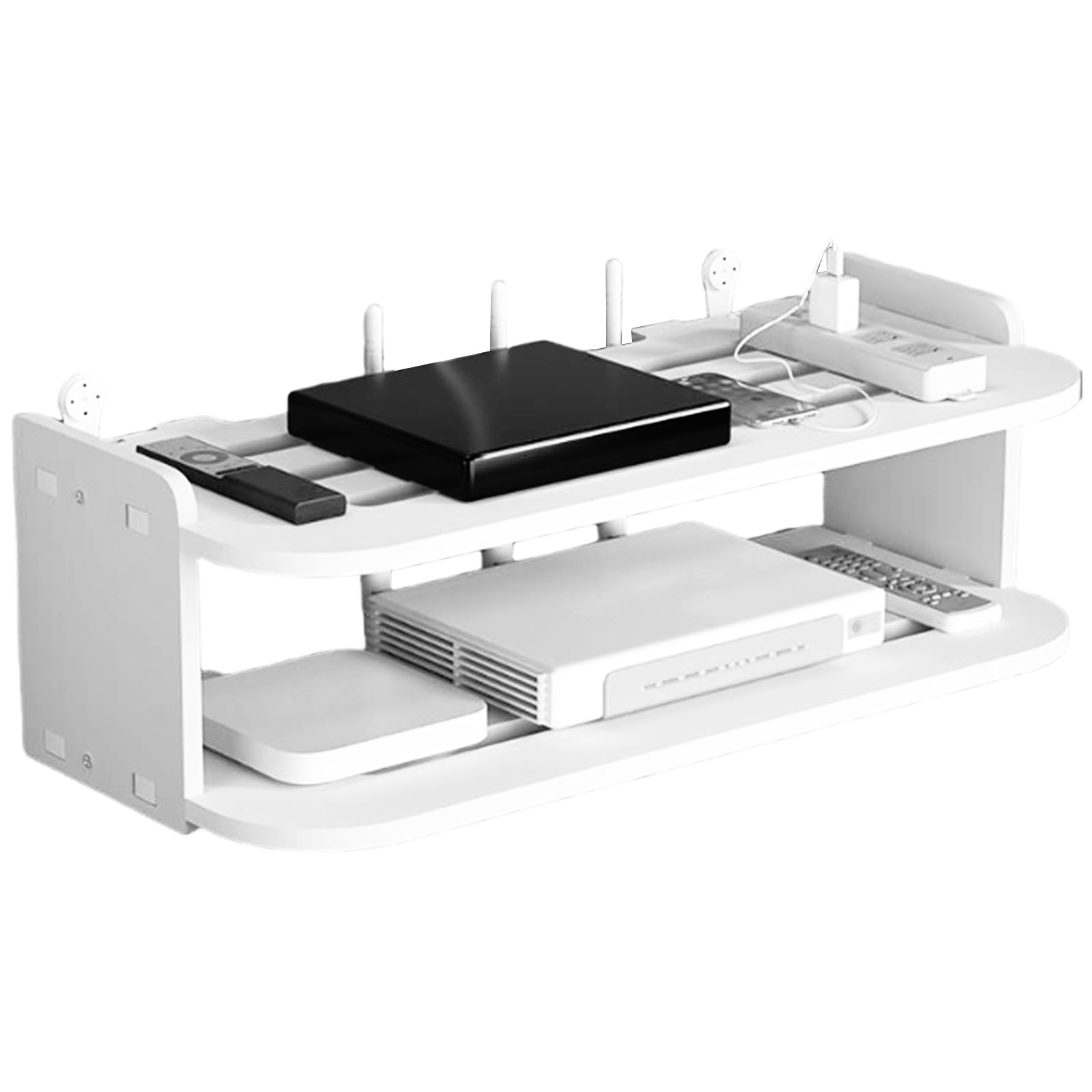 Multi-Functional Bedroom Wall Shelf Engineered Router Rack & Cable ...