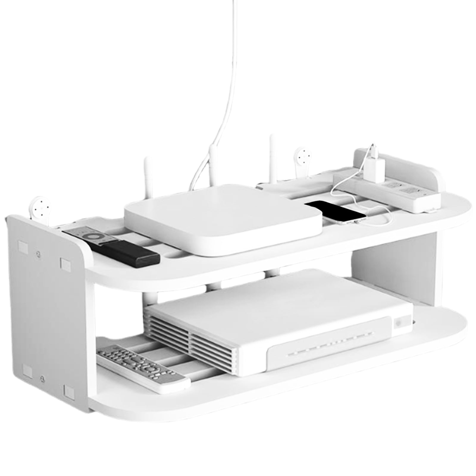 Multi-Functional Bedroom Wall Shelf Engineered Router Rack & Cable ...
