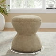 thumbnail image 1 of Multi-Functional Boucle Ottoman - Vanity Stool Chair with Sturdy Wooden Base - Suitable for Living Room, Bedroom, and Entryway - No Installation Needed, 1 of 17