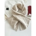 thumbnail image 1 of 100% Australian Wool Convertible Scarf - Button Wrap & Shawl 2-in-1, Winter Warm Fashion Unisex Neck Warmer,115*26,Oatmeal Beige, 1 of 12