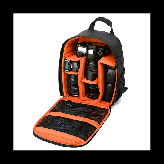 Multi-Functional Camera Backpack, Waterproof Outdoor Camera Bag for Hiking Travel Sprots-Orange