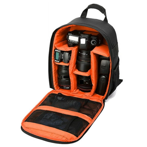 Multi-Functional Camera Backpack, Waterproof Outdoor Camera Bag for Hiking Travel Sprots-Orange