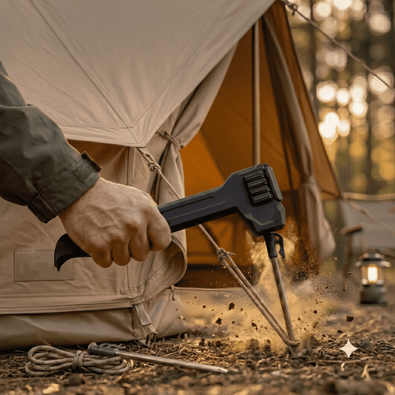 Multi-Functional Camping Hammer ,Tent Stake Remover with Enlarged Head,Portable Outdoor Camping Gea,Anti-Loss Storage Compartment & Bottle Opener