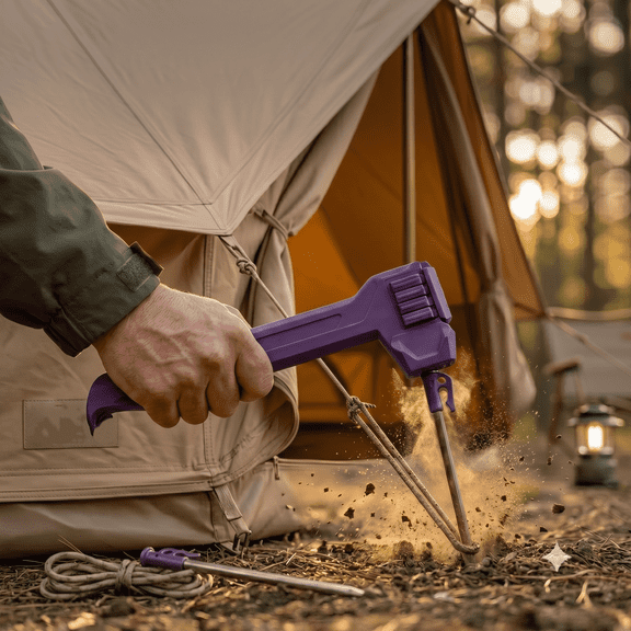 Multi-Functional Camping Hammer ,Tent Stake Remover with Enlarged Head,Portable Outdoor Camping Gea,Anti-Loss Storage Compartment & Bottle Opener