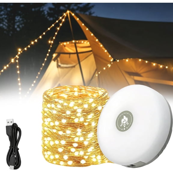 Multi-Functional Camping Lantern – Collapsible Tent Light & Outdoor String Lamp,RV, & Outdoor Décor