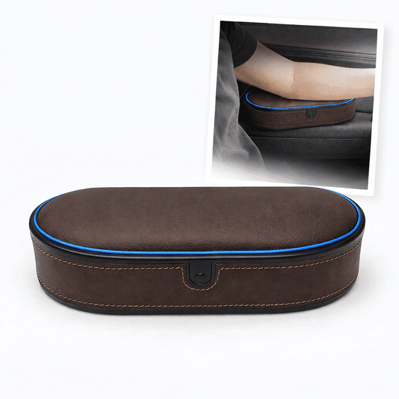 Multi-Functional Car Armrest Elbow Support - Adjustable Height Comfort Pad with Built-in Atmosphere Light - Universal Driver Side Door Armrest Extender & Organizer Box