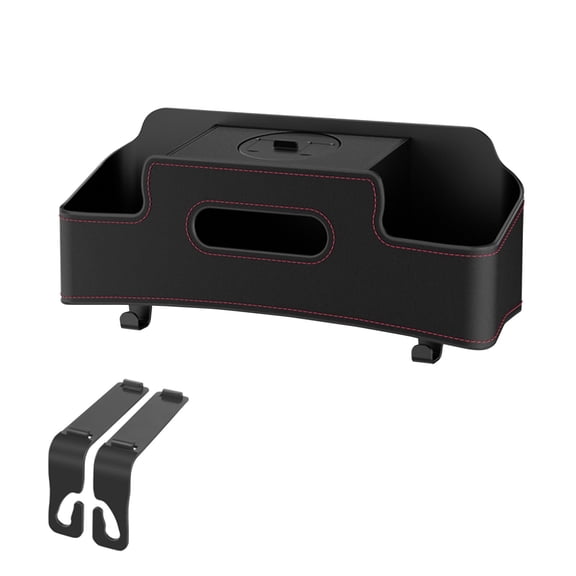 Multi Functional Car Seat Back Storage Box Car Seat Back Storage Box with Phone Stand Hook, Large Capacity Organizer for Tissues Cups, Car Seat Back Storage Hook