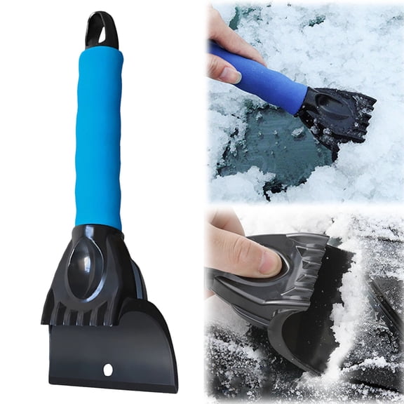 Multi-Functional Car Snow Shovel and Blue Ice Scraper, Durable Plastic Windshield Cleaner Tool, Glass Scraper for Winter Car Scrapper, Electric Ice Scraper Compatible