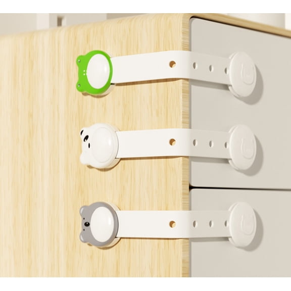 Multi-Functional Child Safety Wedge Locks 3-Pack Anti-Pinch Drawer & Cabinet Locks for Baby Proofing, Tool-Free Installation, Eco-Friendly ABS, Fits Most Furniture