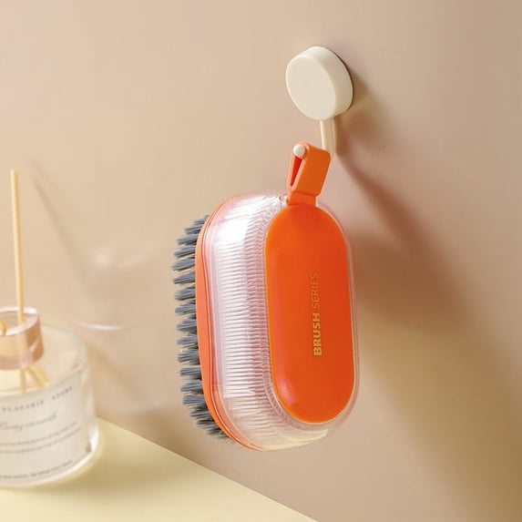 Multi-Functional Cleaning Brush, Soft and Stiff Bristles, Ergonomic Handle, Efficient Dirt and Stain Removal, Laundry, Shoe, Carpet, Counter, and Floor Cleaning, Durable Household Scrub Tool