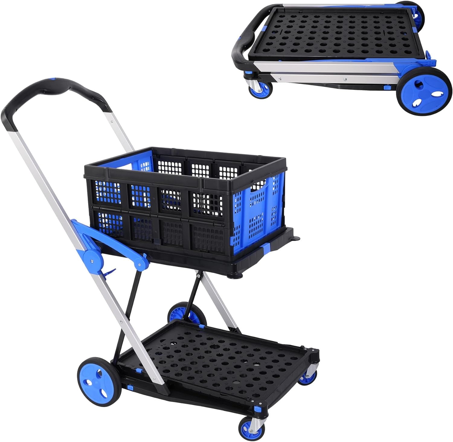 Multi Functional Collapsible Carts Adjustable Utility Shopping Cart