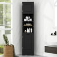 thumbnail image 1 of Multi - Functional Corner Cabinet,Tall Bathroom Storage Cabinet with Two Doors,Adjustable Shelves and Open Shelf,Triangular Bathroom Organizers for Kitchen,Living Room and Bathroom,Black, 1 of 7