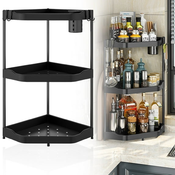 Multi Functional Corner Shelf Thickened Wall Mounted Storage Rack For Kitchen Bathroom Shower No Drill Organizer For Countertops