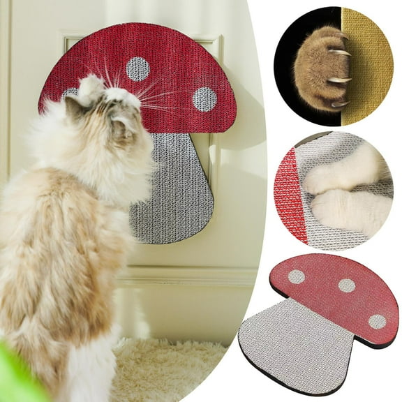 Cat Scratch Pad Corrugated Pet Bed for with Cute Cartoon Design Durable Cardboard Scratching Mat for Indoor Cats