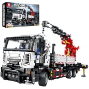 Multi Functional Crane Truck Building Blocks 22011 Control Crane Toy with Remote Control Switch Robotic Arm That Can Be Rotated and Lifted Crane Truck Model 2178 Pieces
