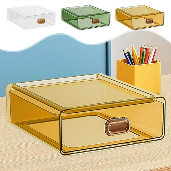 Multi Functional Desktop Organizer Drawer, Learner Writing Accessories Organizer, Plastic Storage Box, for Desk Desk, Jewelry, Green, by FAJHHA