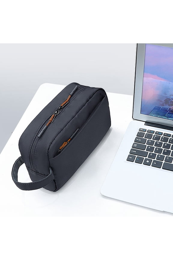 Multi-Functional Digital Accessory Storage Bag | Large Capacity Water-Resistant Organizer with Multiple Compartments | Portable Handheld Electronics & Toiletry Bag | 24x14x9cm