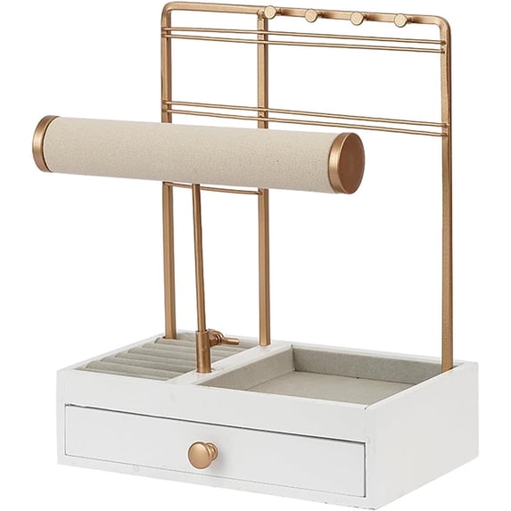 Multi-Functional Jewelry Stand, Necklace, Bracelet, Earring, and Chain Organizer Holder for Home (White)