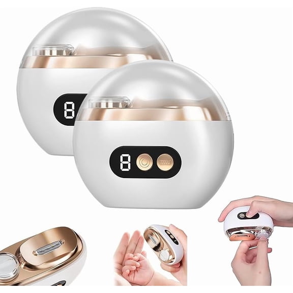 Multi-Functional Electric Nail Trimmer, 2025 Upgrade Electric Nail Clipper, 3-in-1 Automatic Fingernail Trimmer Quiet, 3 Speed Adjustable for Adults Seniors (2pcs White)
