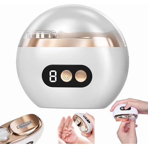 Multi-Functional Electric Nail Trimmer, 2025 Upgrade Electric Nail Clipper, 3-in-1 Automatic Fingernail Trimmer Quiet, 3 Speed Adjustable for Adults Seniors (1pcs White)