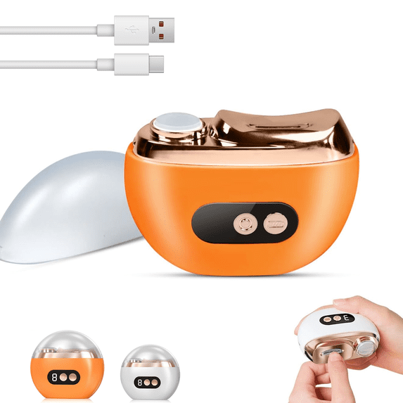 QOPR Multi-Functional Electric Nail Trimmer, 2025 Upgraded 2 in 1 Electric Polishing Automatic Nail Clippers, Electric Nail Clipper with 3 Speed Levels, Safe and Convenient Nail Trimmer (Orange)