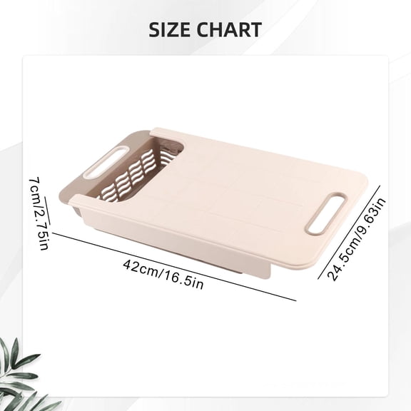 Multi-Functional Expandable Cutting Board Fresh washed dish air drying,Dish drain rack,tainless steel-Beige
