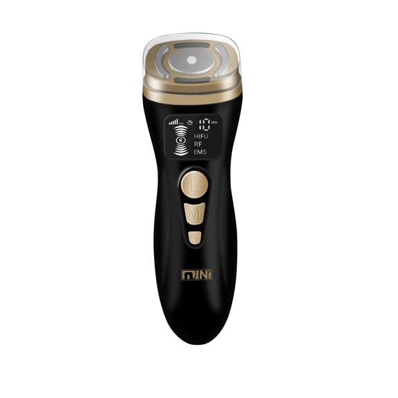 Multi-Functional Facial Toning Wand with Red & Blue Light, High-Frequency & Micro-Current for a Firmer-Looking and Radiant Appearance,Black