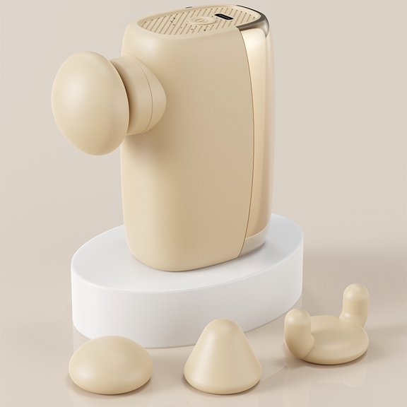 Multi-Functional Family Muscle Relaxation System, Cordless Mini Fascia Gun with Adjustable Speeds, Handheld Percussion Device with Multiple Heads for Full Body Comfort