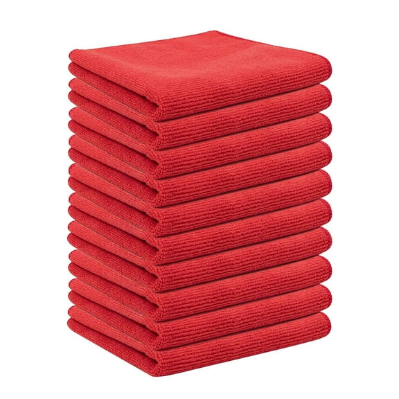 Multi-Functional Fine Fiber Cleaning Cloths | Superior Water Absorbing Dishwashing & Car Cleaning Towels | Gentle on Glass & Stainless Steel | 10-Pack