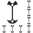 thumbnail image 1 of Multi-Functional Fishbone Shaped Tent Stakes, Extendable Ground Anchors with Rope Buckle, No-Drill Aluminum Canopy Nails for Decks, Platforms, and Balconies, Windproof Camping Pegs,Black 10 Pcs, 1 of 7
