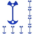 thumbnail image 1 of Multi-Functional Fishbone Shaped Tent Stakes, Extendable Ground Anchors with Rope Buckle, No-Drill Aluminum Canopy Nails for Decks, Platforms, and Balconies, Windproof Camping Pegs,Blue 10 Pcs, 1 of 7