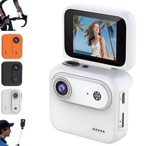 Multi-Functional Flip Screen Action Camera – 4K 360° Panoramic with Image Stabilization, 800mAh Battery, Chest Mount for Cycling, Skydiving, Vlogging