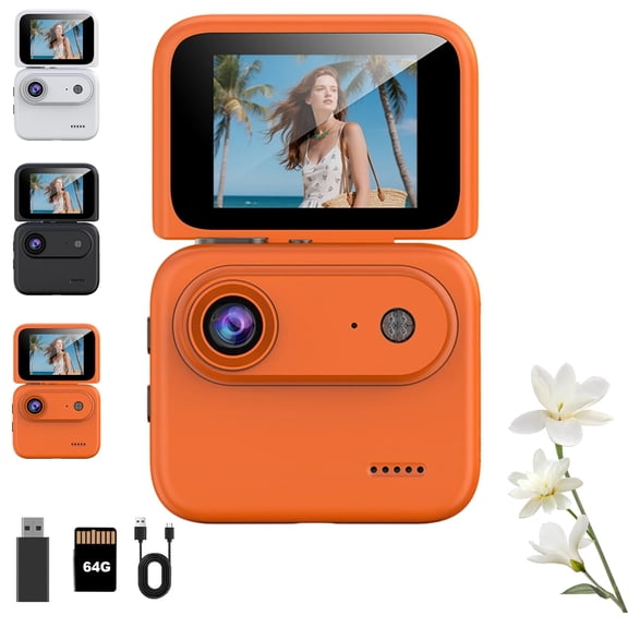 Multi-Functional Flip Screen Action Camera – 4K HD with 143° Wide-Angle, Anti-Shake, 800mAh Battery, Type-C Fast Charging, TF Card Expandable for Vlog, Cycling & Travel