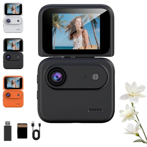 Multi-Functional Flip Screen Action Camera 4K HD, 143° wide-angle, anti-shake, flip screen, 800mAh Type-C battery, perfect for travel and sports.