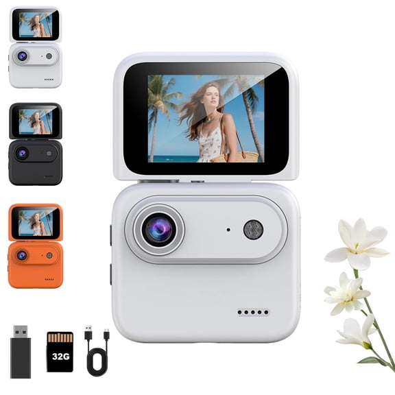 Multi-Functional Flip Screen Action Camera 4K HD, 143° wide-angle, anti-shake, flip screen, 800mAh Type-C battery, perfect for travel and sports.