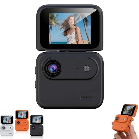 Multi-Functional Flip Screen Action Camera, 4K HD Anti-Shake 143° Wide-Angle, Flip Screen & 360° Panorama, Travel Sports Camera for Cycling Skydiving Vlogging