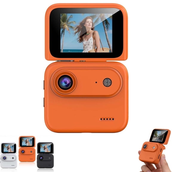 Multi-Functional Flip Screen Action Camera, 4K HD Anti-Shake 143° Wide-Angle, Flip Screen & 360° Panorama, Travel Sports Camera for Cycling Skydiving Vlogging
