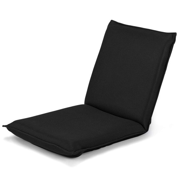 Multi Functional Floor Chair, 6 Adjustable Positions with Back Support, Folding Sleeper Sofa for GamingReading TV, Black
