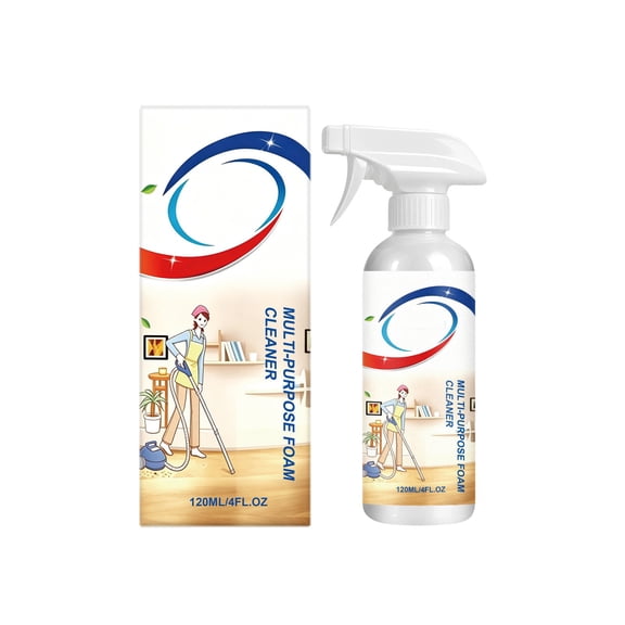 Multi-Functional Foam Cleaner 120ml - Dense Foam Penetrates Stubborn Stains for Countertops, Appliances & More 1 Pack