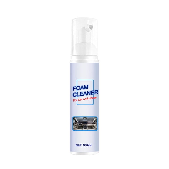 Multi Functional Foam Cleaner, 30/60/100ml Interior Cleaner for Steering Wheels, Seats, Car Upholstery, Effortless Dry Cleaning Application, Waterless Wash Formula