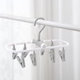 thumbnail image 1 of Multi-Functional Foldable Clothes Hanger - Portable Travel Hanger with 360° Rotation Clips for Drying Socks, Towels - Windproof Plastic Hanger for Home & Camping, 1 of 6