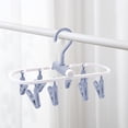 thumbnail image 1 of Multi-Functional Foldable Clothes Hanger - Portable Travel Hanger with 360° Rotation Clips for Drying Socks, Towels - Windproof Plastic Hanger for Home & Camping, 1 of 6