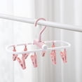 thumbnail image 1 of Multi-Functional Foldable Clothes Hanger - Portable Travel Hanger with 360° Rotation Clips for Drying Socks, Towels - Windproof Plastic Hanger for Home & Camping, 1 of 6