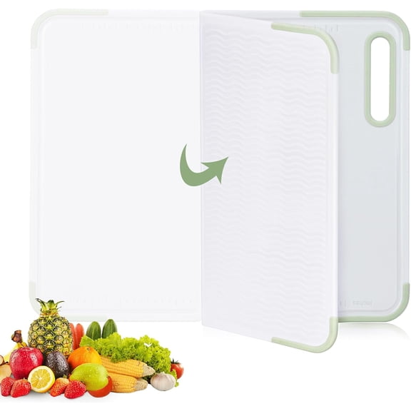 Multi-Functional Foldable Cutting Board with Measurement Markings, Non-Slip Surface & Dual-Zone Design  Space-Saving, Dishwasher Safe, Durable Kitchen Essential