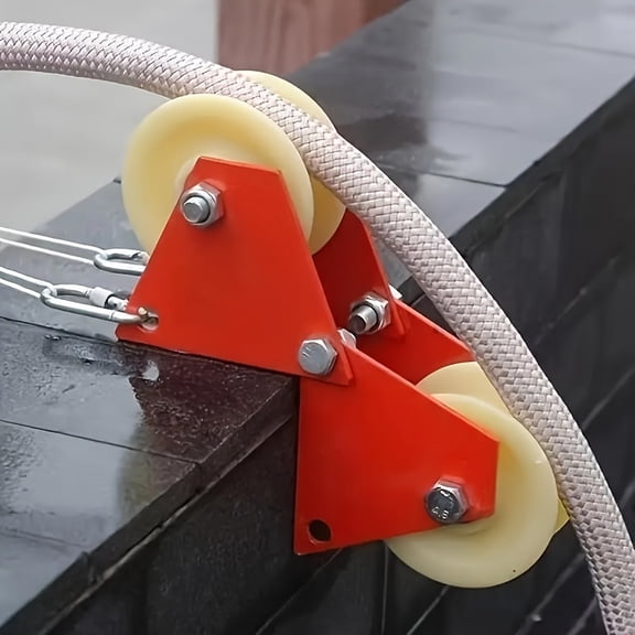 Multi-Functional Foldable Hand-Operated Pulley with Durable Metal Frame, Rope Tightening Tool for High-Altitude Operations, Labor-Saving Manual Pulley for Construction, Lifting & DIY Projects
