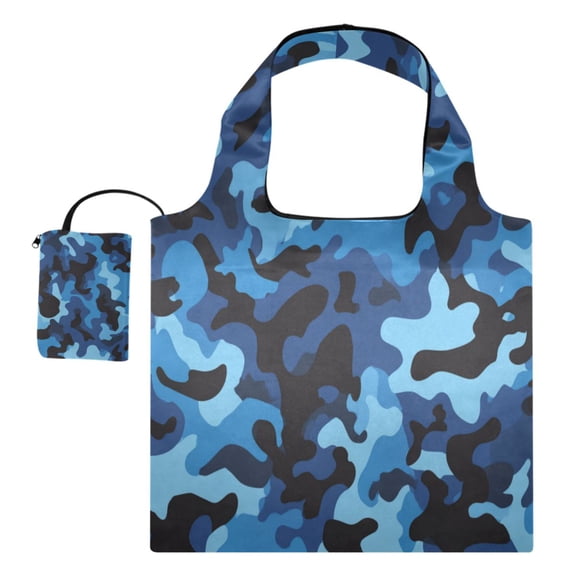 Multi-Functional Foldable Shoulder Handbag | Lightweight And Convenient Ready To Store Fashionable And Durable Suitable For Daily Commuting And Traveling Blue Army Camouflage